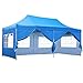10x20 Ft Wedding Party Canopy Tent Pop up Instant Gazebo with Removable Sidewalls and Windows Blue