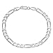 5.5mm 925 Sterling Silver Flat Figaro Link Italian Crafted Nickel Free Chain or Bracelet + Cleaning Cloth