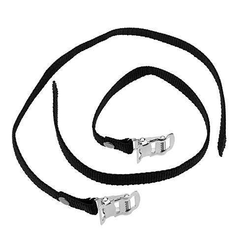 Mmrm Black Bike Cycling Pedal Nylon Pair Clips Replacement Pedal Toe Straps