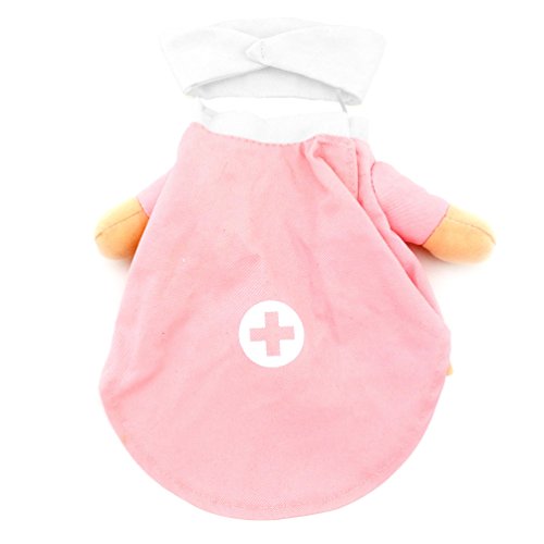 SMALLLEE_LUCKY_STORE Cat Halloween Costume Small Dog Fancy Dress with Hat Elegant Ribbon Bow Pet Coat Puppy Clothes, Small, Pink - Thumbnail 5