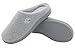 Men's and Women's Classic Memory Foam Plush House Slippers, Autumn Winter Breathable Indoor/Outdoor Shoes 38-39 (US Women's 7-8), Light Gray