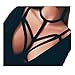 Febecool Harness Bra, Women Alluring Harness Bra Elastic Cage Bra Strappy Hollow Out Bra (Small, Black)