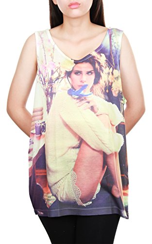 GibGae Women's Lana Del Rey Magazine Cover Music Tank Top Vest Size L