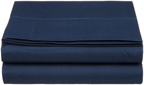 Luxury Cathay Silky Soft Polyester Single Flat Sheet Twin Size Navy Blue