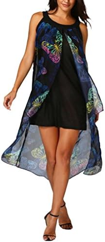 Nikuya Womens Summer Maxi Dress Butterfly Long Boho Dress Lady Beach Sexy Party Mini Dressese
