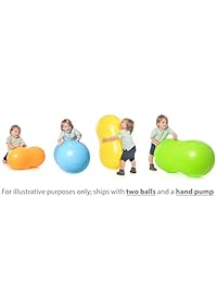 Paquete variado de pelotas con forma de cacahuete antiexplosión Milliard. Tamaños aproximados: naranja, 23 x 12" (60 x 30cm) y azul 31 x 15" (80 x 40 cm) Physio Roll