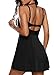 CrazycatZ Womens Halter Neck Cutout Back Black Swimdress and Shorts