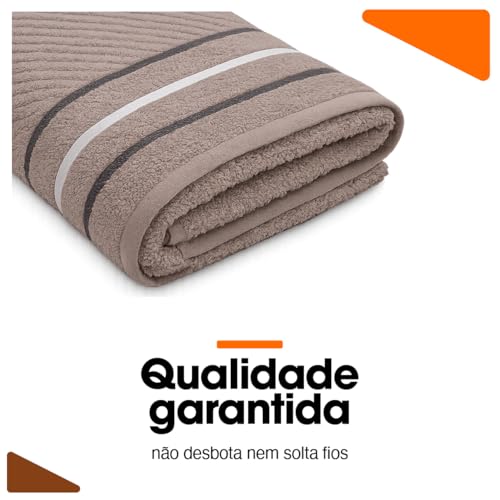 Toalha Banho Gigante Algodão Luxo Macia Alta Absorção Felpuda Premium Fio Penteado Hotel Spa Cor Taupe