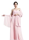 Sheer Soft Chiffon Bridal Women's Shawl For Special Occasions Ballet Pink 79