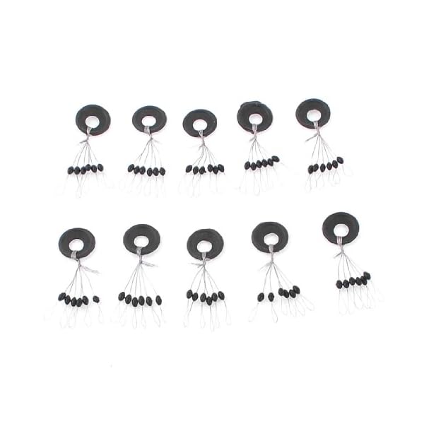 10-Pcs-6-in-1-Black-Rubber-Oval-Stop-Bead-Ring-Fishing-Bobber-Stopper