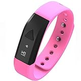 EFOSHM Fitness Tracker Wristband Watch Bracelet Upgrade K5 Plus Wireless Activity and Sleep Monitor Pedometer for Smartphone (Pink)