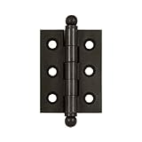 Deltana CH2015U10B Solid Brass 2-Inch x 1-1/2-Inch Cabinet Hinge with Ball Tips