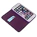 Nouske iPhone 6/6S Flip Folio Wallet Stand up Credit Card Holder Leather Case Cover Holster/Magnetic Closure/TPU bumper/360 Full Body Protection, Purple