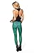 Ensasa Women's Mermaid Digital Print Green Dragon Fish Scales Leggings
