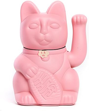 Lucky cat. The classic Welcoming Cat Maneki-Neko in different colours. BUBBLE-GUM PINK: true love. 10x6x15 cm.