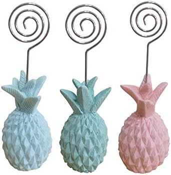 KIKIXI 3 pcs Cute Resin Ornaments Folder Clip Folder Pineapple Folder Place Cardholder Memo Clip Creative Wedding Gift Desktop Decoration