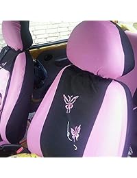Juego completo de fundas de asiento de coche universales con mariposas, para la mayoría de vehículos., M