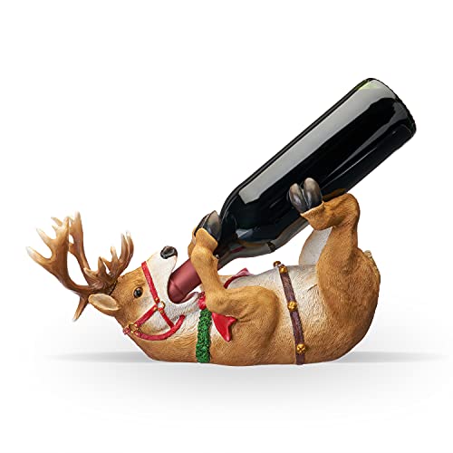 True Reindeer Polyresin Wine Bottle Holder Set of