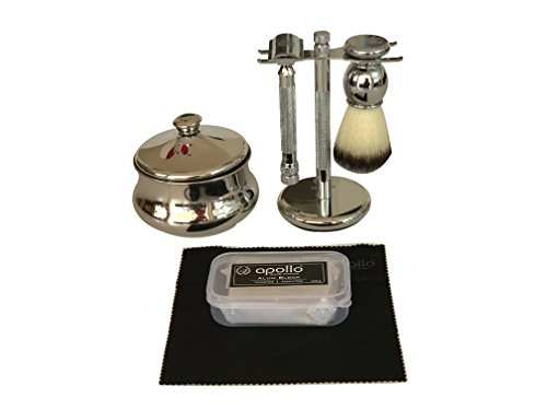 Apollo Shaving Set (Shaving Set with Man Made Brush)