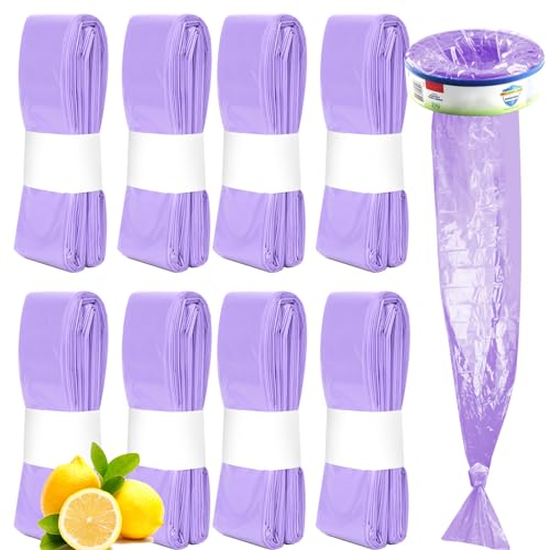 AQSFXYD 8 Pack Diaper Pail Bags Refill,Suitable for Genie Pail&Munchkin Pail and Angelcare Pail, (the Cartridge Is Not Included) With Lemon Fragrance (purple) Genie Diaper Pail Refill Bags