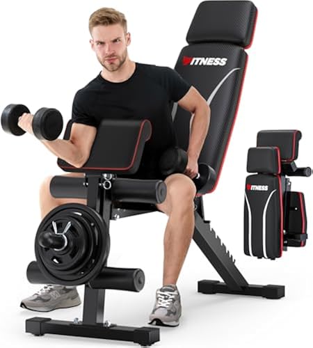 GIKPAL Adjustable Weight Bench Workout Bench Press for Home Gym