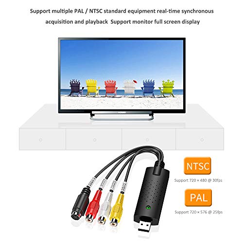 Usb 2.0 Audio/Video Convertitore,Scheda Di Acquisizione Video Usb,Digitalizza E Modifica Video Da Qualsiasi Sorgente Analogica Incluso,Adattatore Video Per Editing