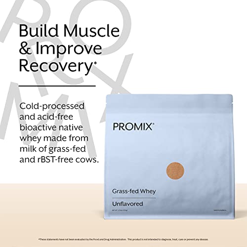 Promix Whey Protein Powder, Unflavored 5lb Bulk GrassFed & 100