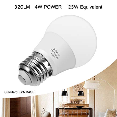 Briignite LED A15 Bulb, 25 Watts LED Globe Light Bulbs Equivalent, 4W LED Lights Bulb Soft White