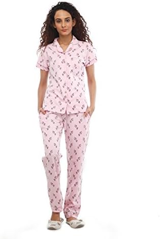 Women Unicorn Print Cotton Nightwear | Top and Pyjama Set
