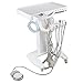zinnor 4-HOLE Dental Mobile Cart Portable Delivery Therapeutic Apparatus Equipment Movable Cart Unit with 600ML Water Bottle, Saliva Ejector, 3-way Air/Water Syringe, High and Low speed Handpiece Tube