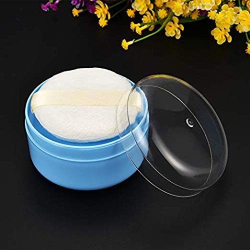 changhao 3 Sets After-Bath Powder Puff Box Empty Body Powder Container with Bath Powder Puffs and Sifter for Home and Travel - Thumbnail 3