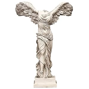 [FUPUTWO] サモトラケ ニケ 石膏像 フィギュア 勝利の女神 インテリア オブジェ レプリカ (ホワイト, 中)