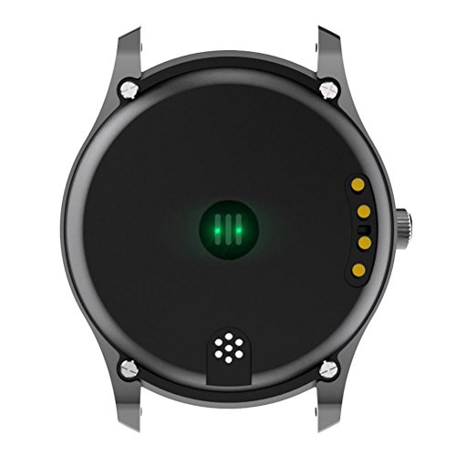 L@YC New Android 5.1 Support WiFi Call GSM850/900/1800/1900 CPU MTK6580 Quad 1.3GHZ Smart Watch Pedometer Heart Rate Monitoring Support Nano SIM Card, Black