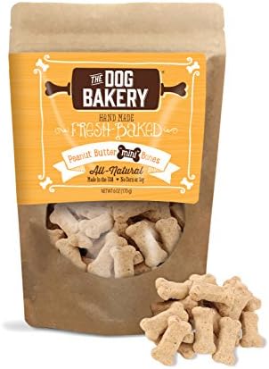 The Dog Bakery Healthy Biscuits All Natural USA Made Bone Shaped Treats Small Batch Peanut Butter Small (Peanut Butter, Mini)