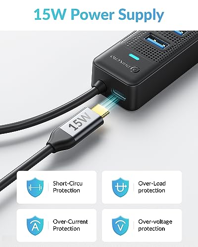 PHIXERO 7 Port USB 3.0 Hub Distributor, 5 Gbps USB Distributor, Multiport Adapter with 100 cm Cable, Compatible with All USB Port Devices (7 Port, 100 cm Cable)
