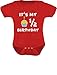 Tstars It's My Half Birthday Outfit for Baby 1/2 Birthday Gift Baby Bodysuit 12M (6-12M) Red
