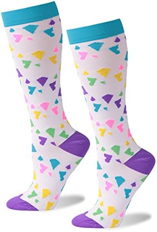 Nurse Compression Socks for Women, Graduated 15-25mmHG Knee High Sport Long Socks by WXXM