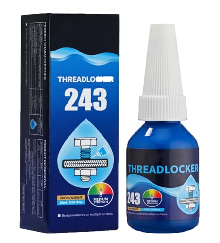 LBOYLOVE® Thread Locker Blue 243, Detachable Blue Dropper Medium Strength Special Thread Locking Adhesive for Lock and Seal Nuts, Bolts, Fasteners and Metals, Threadlocker Against Losening and Leakage