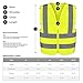 Neiko High Visibility Safety Vest ANSI Class 2, 2 Pockets, Neon Yellow, Large (L)