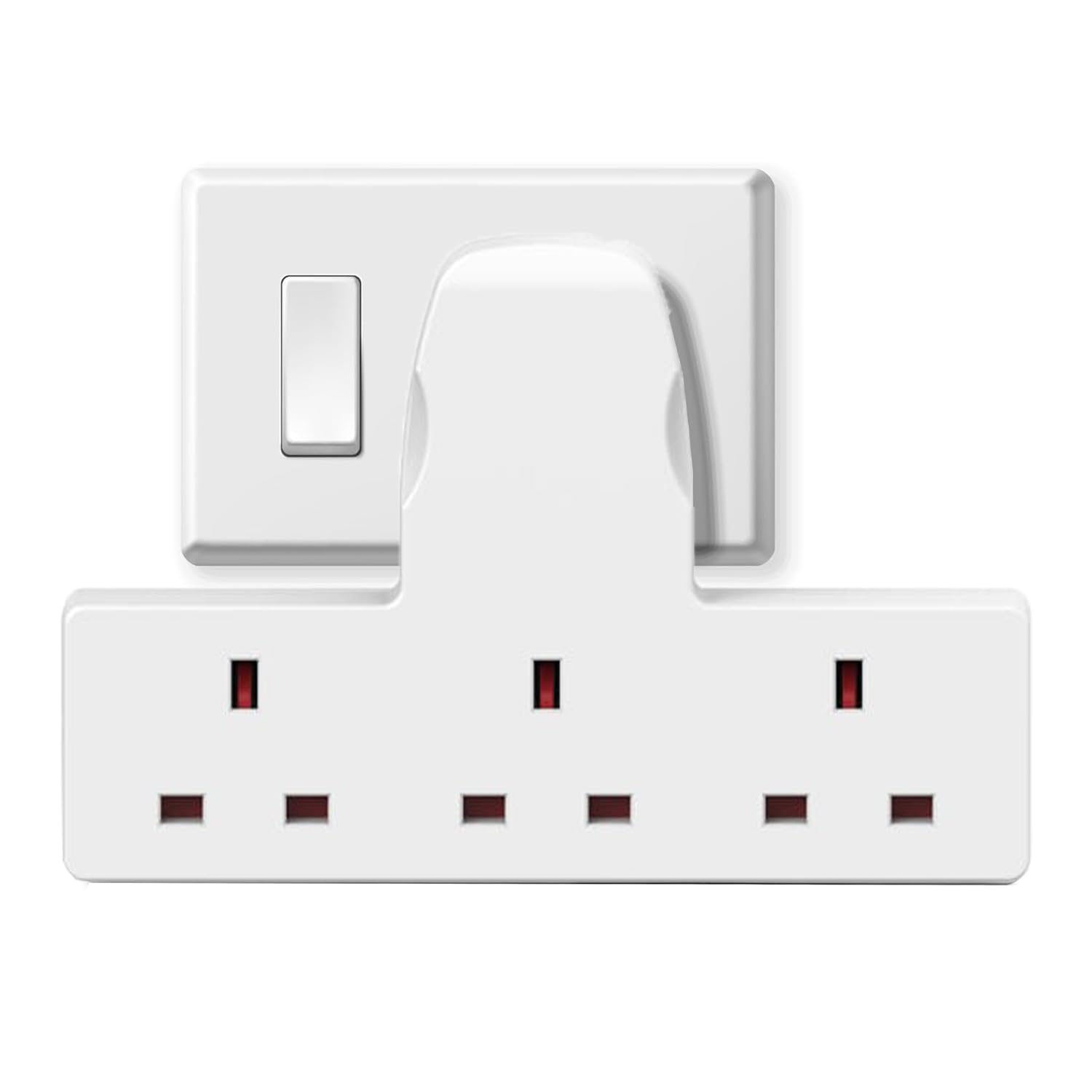 Multi Plug Adaptor, 3 Way Plug Adapter Uk Surge Protected Triple Adapter Plug Extension Socket Electric Wall Plug Extender for Home, Office, Kitchen