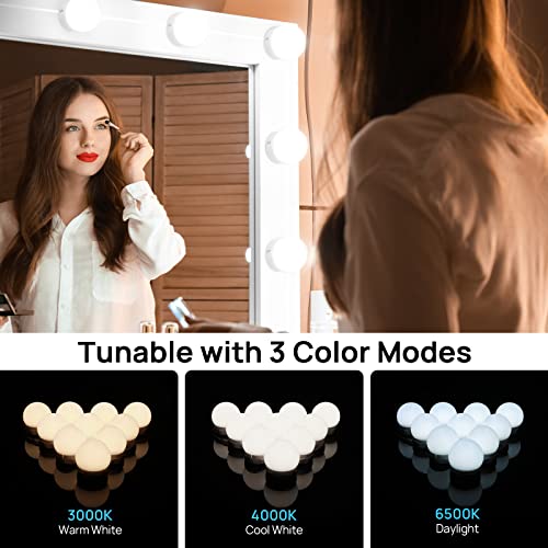 LED Vanity Lights For Mirror, Consciot Hollywood Style Vanity Lights With 10 Dimmable Bulbs