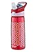 Contigo AUTOSPOUT Straw Striker Kids Water Bottle, 20 oz, Ruby Dot Weave