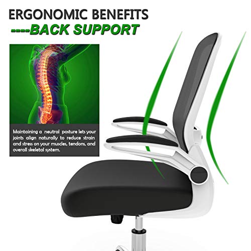 Mimoglad Office Chair, High Back Executive Computer Desk Chair - Adjustable Height and Flip-up Arms Swivel Chair Thick… - Image 3