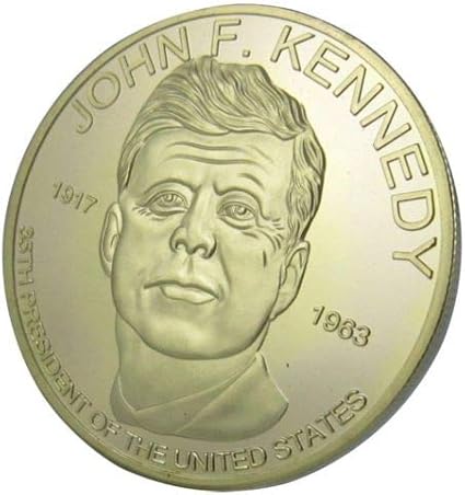 Amazon Com 35th President Of The U S United States John F Kennedy 1917 1963 Gold Plated Challenge Coin Toys Games