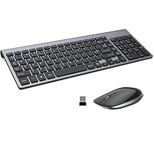 FENIFOX Wireless Keyboard & Mouse,2.4G USB Slim QWERTY UK Compact Quiet Ergonomic,For Computer PC Laptop TV Tablet…