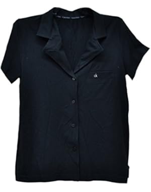 Calvin Klein Women's Pajama Top Black Print, Small