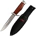 Grand Way Bowie Knife - Hunting Fixed Blade Bowie Knife with Wood Handle and Guard - Small Rambo Knife for Buschcraft and Survival FB 1882