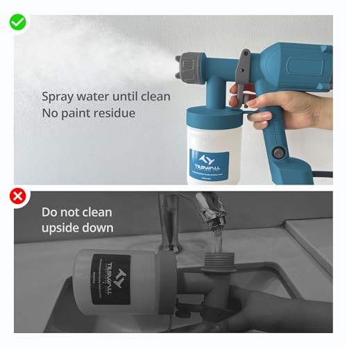 Tilswall HVLP Paint Sprayer, Ultra-Light Electric Spray Gun with 20 fl oz Detachable Cup, 2 Nozzles & 3 Patterns, Perfect for Furniture, Cabinets, Fence, Walls, Doors, Garden & DIY