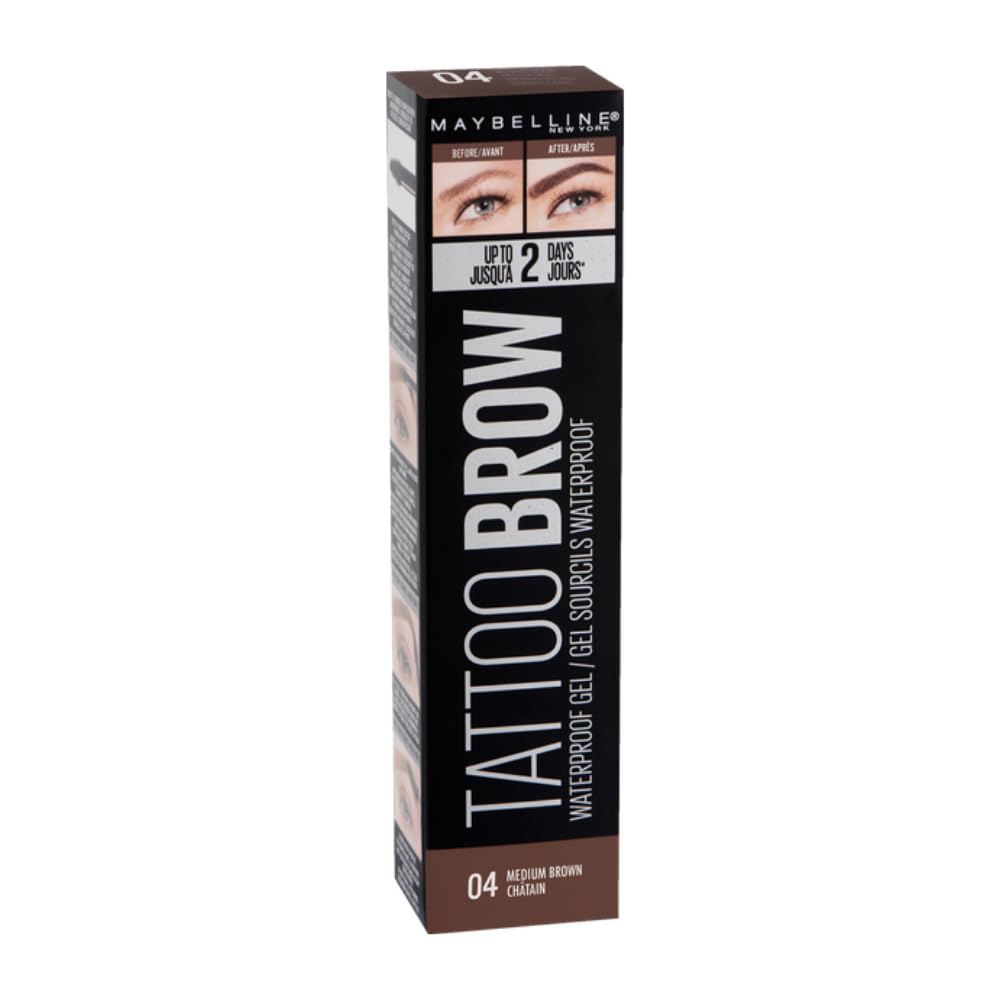 Maybelline Eyebrow, Tattoo Brow Longlasting Waterproof Eyebrow Gel 04 Medium Brown