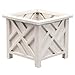 Miles Kimball 329156 Chippendale Planter Box, Plant Holder for Patio and Lawn, 14 ¾” sq. x 13 ¼ H Overall, White